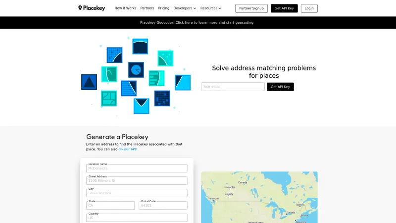 Homepage of Placekey