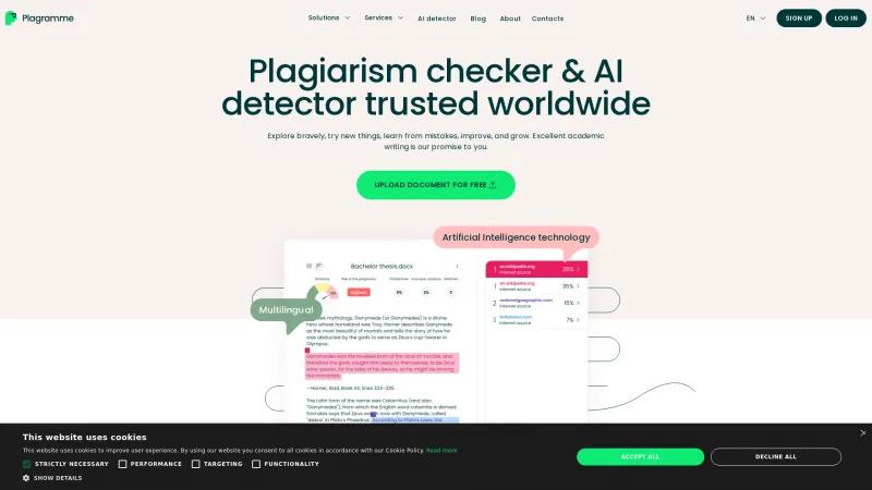 Homepage of Plagramme