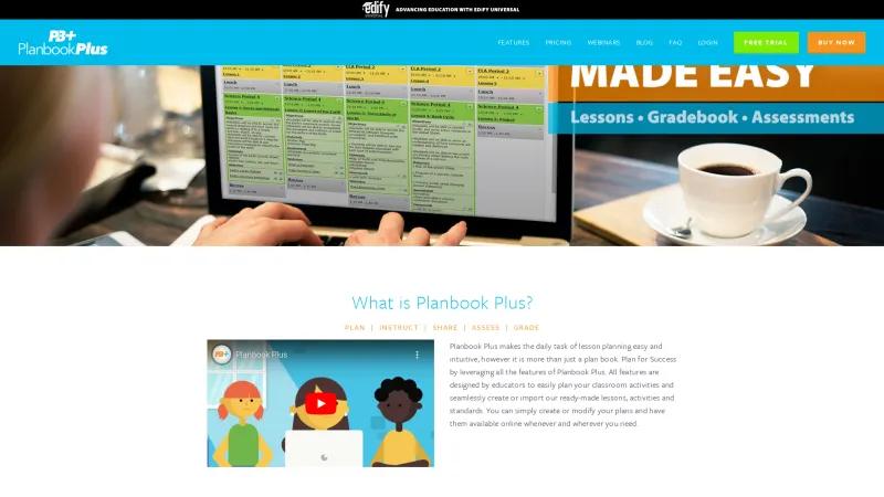 Homepage of Planbook Plus