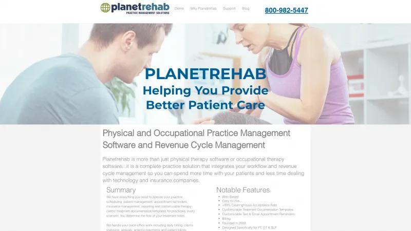 Homepage of Planetrehab