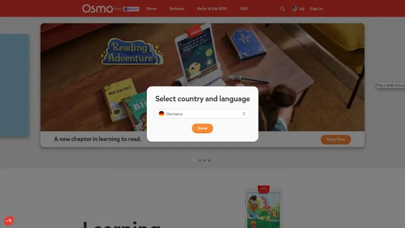 Homepage of Osmo