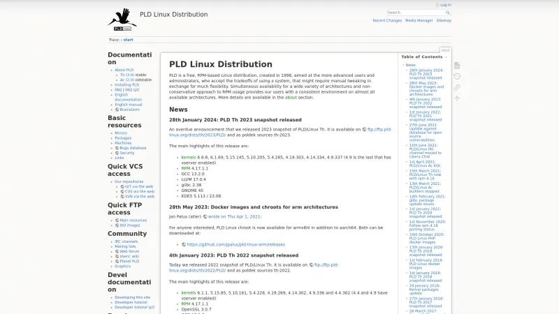 Homepage of PLD Linux