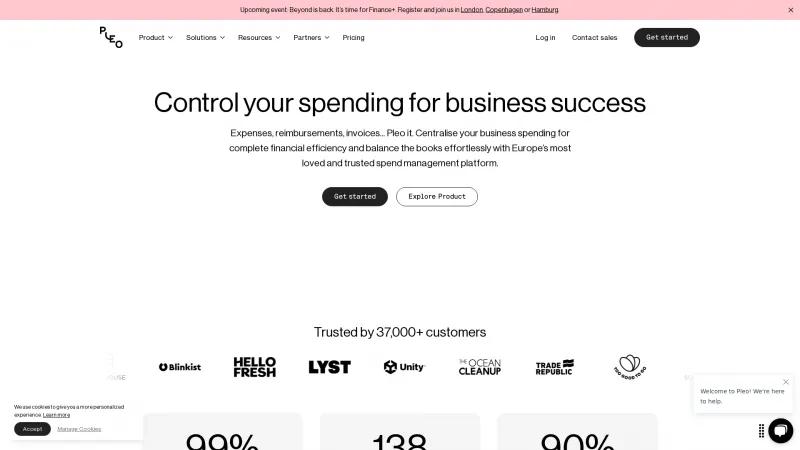 Homepage of Pleo