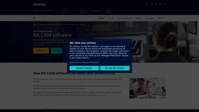 Homepage of NX CAM