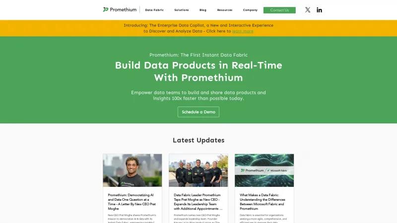 Homepage of Promethium