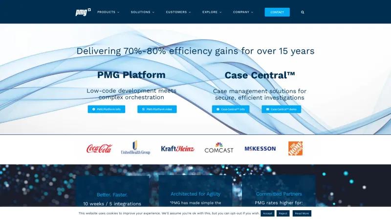 Homepage of PMG Platform