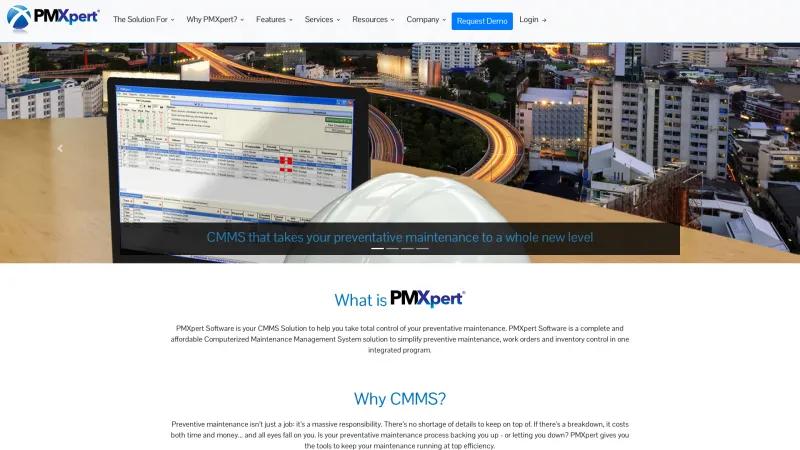 Homepage of PMXpert