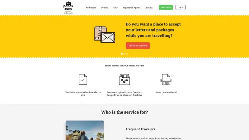 Homepage of PoBoxZone