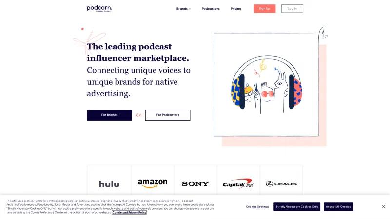 Homepage of Podcorn