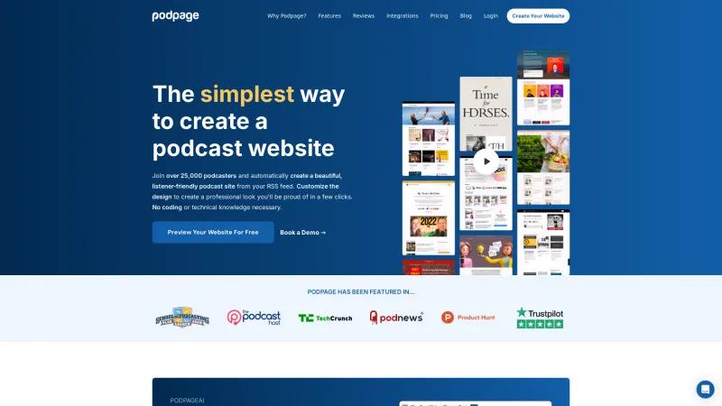 Homepage of Podpage