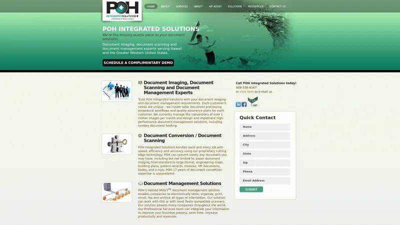 Homepage of POH Integrated Solutions