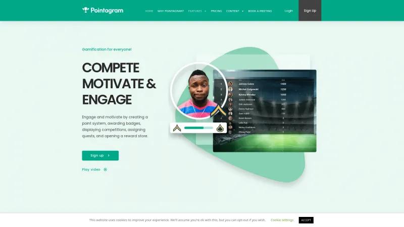 Homepage of Pointagram