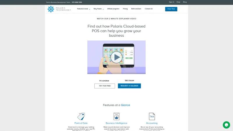 Homepage of Polaris Retail Pro