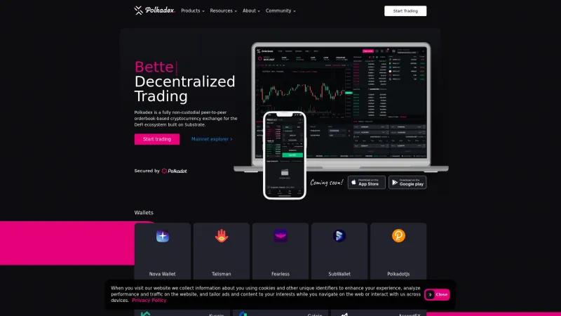 Homepage of Polkadex