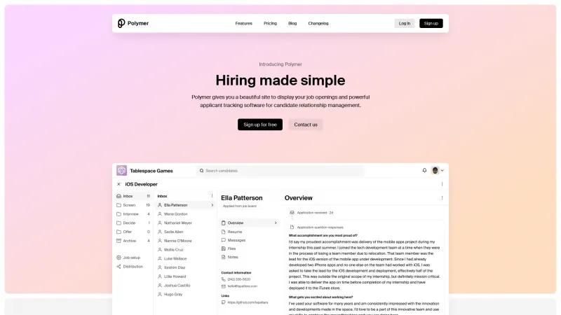 Homepage of Polymer