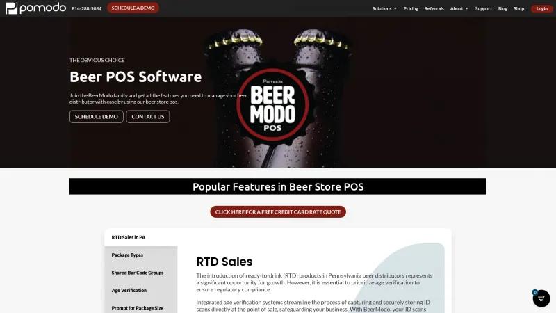 Homepage of BeerModo POS