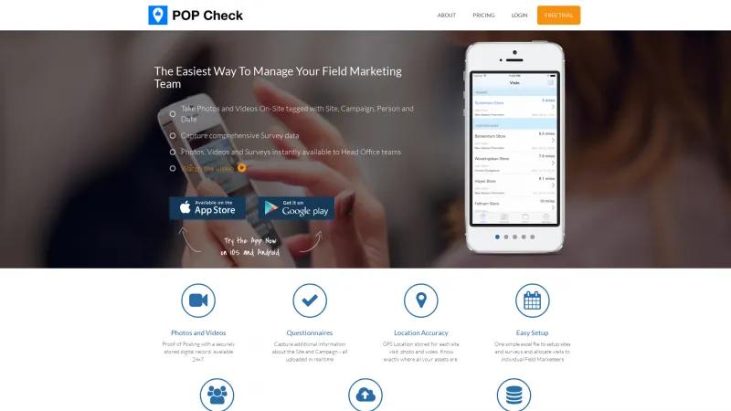 Homepage of POP Check