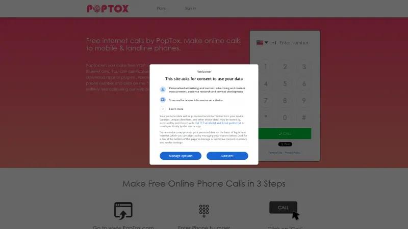 Homepage of PopTox