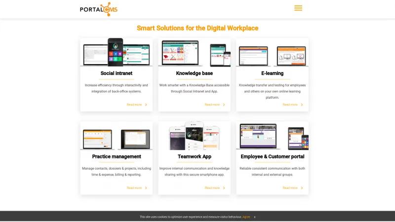 Homepage of PortalCMS