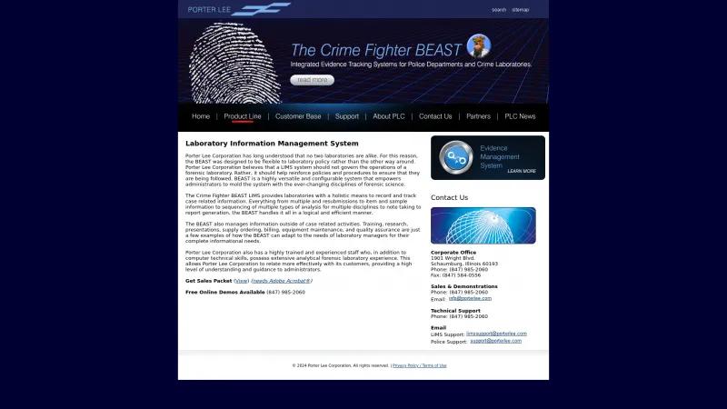 Homepage of Crime Fighter BEAST