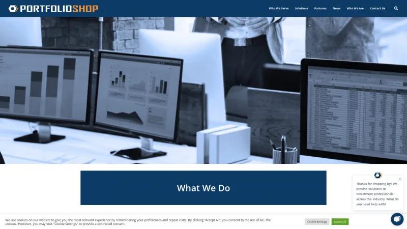 Homepage of PortfolioShop