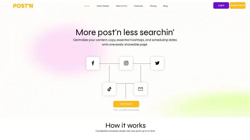 Homepage of Post'n