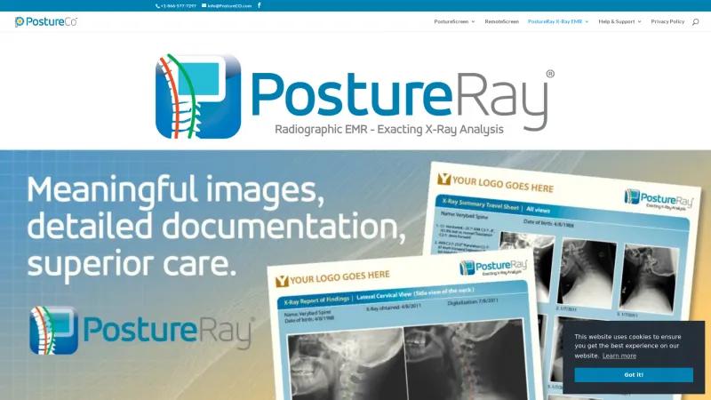 Homepage of PostureRay