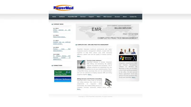 Homepage of PowerMed EMR