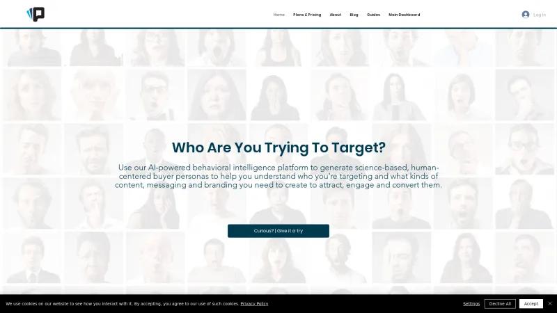 Homepage of Power Personas