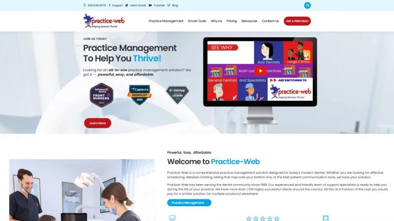 Homepage of Practice-Web Dental