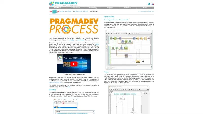 Homepage of PragmaDev Process