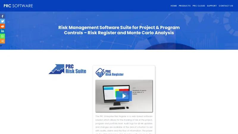 Homepage of PRC Enterprise Risk Register