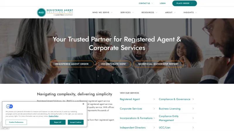 Homepage of Precision Corporate Services