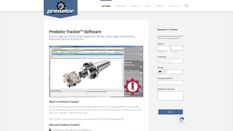 Homepage of Predator Tracker