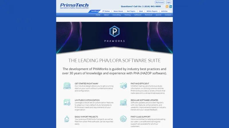 Homepage of PHAWorks