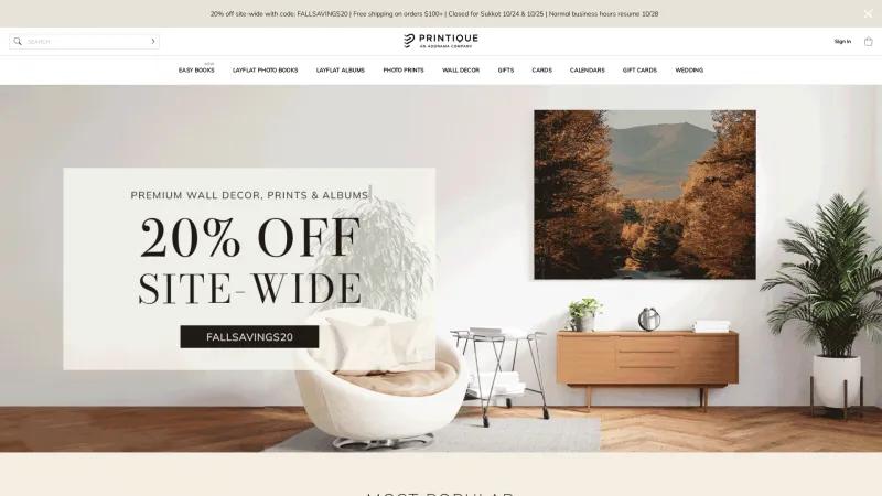 Homepage of Printique