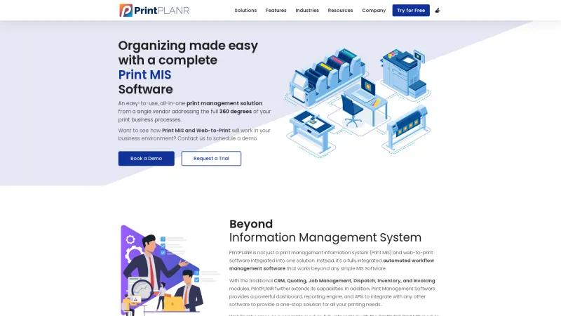 Homepage of PrintPLANR