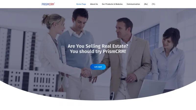 Homepage of PRISM CRM