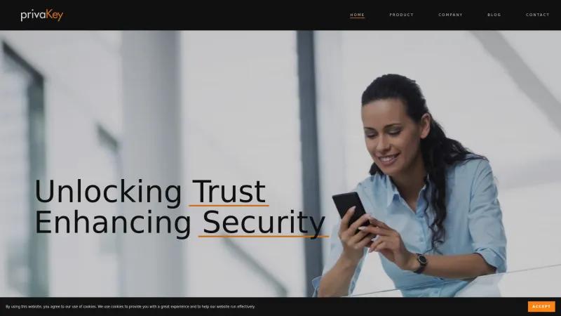 Homepage of Privakey