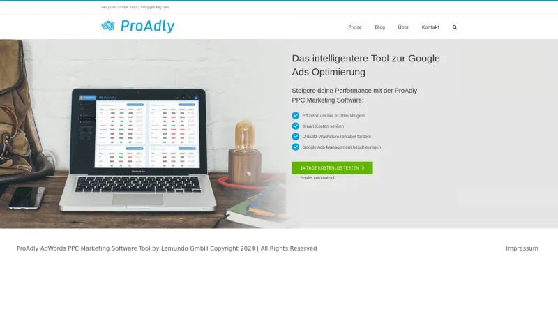 Homepage of ProAdly