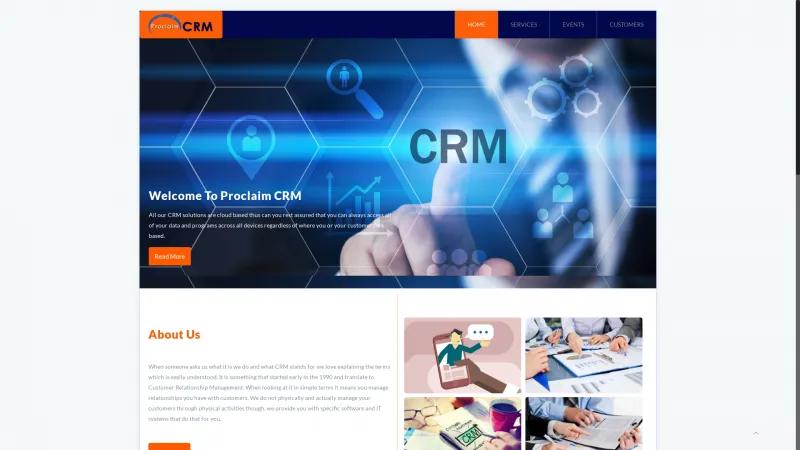 Homepage of ProclaimCRM