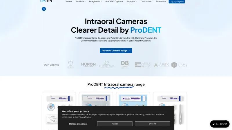 Homepage of ProDENT CAPTURE