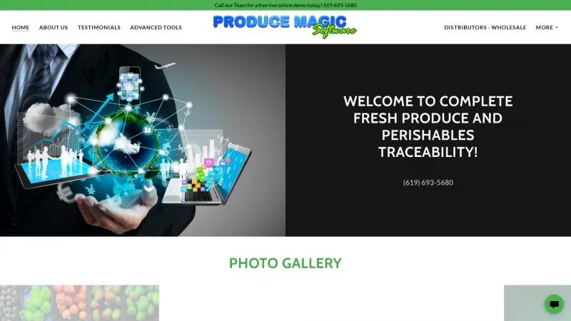 Homepage of Produce Magic Software