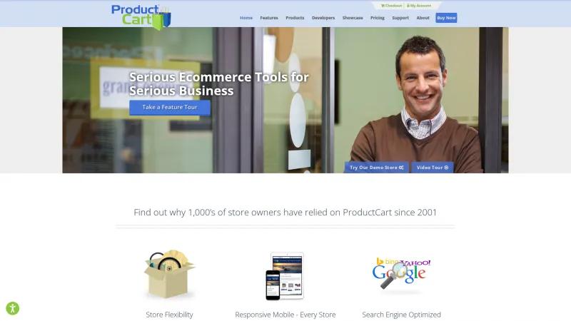 Homepage of ProductCart