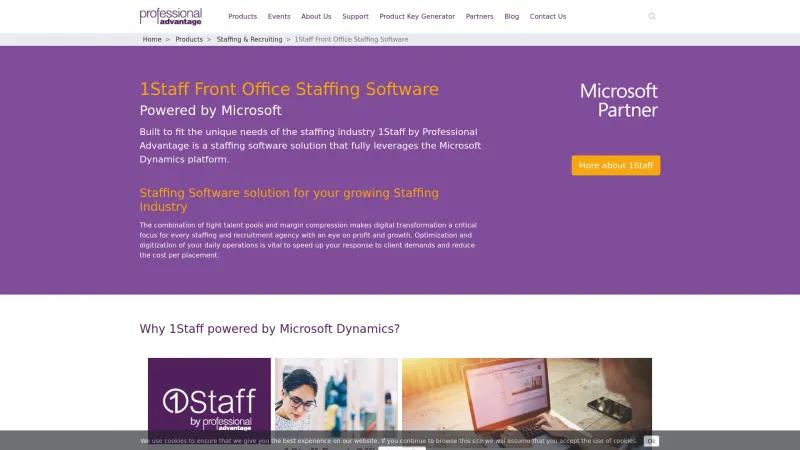 Homepage of 1Staff Front Office