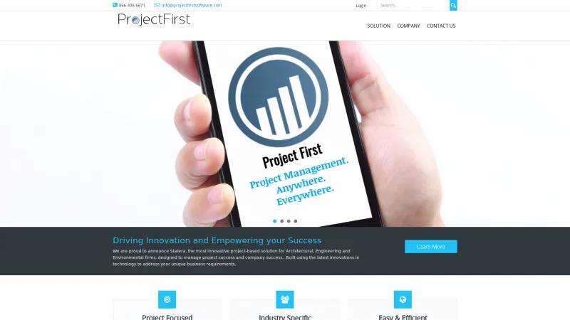 Homepage of Project First