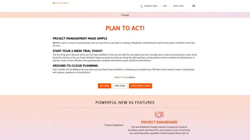 Homepage of Project KickStart