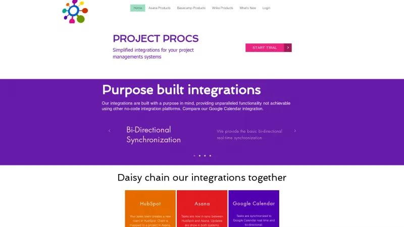 Homepage of PROJECT PROCS