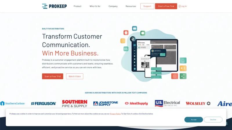 Homepage of Prokeep