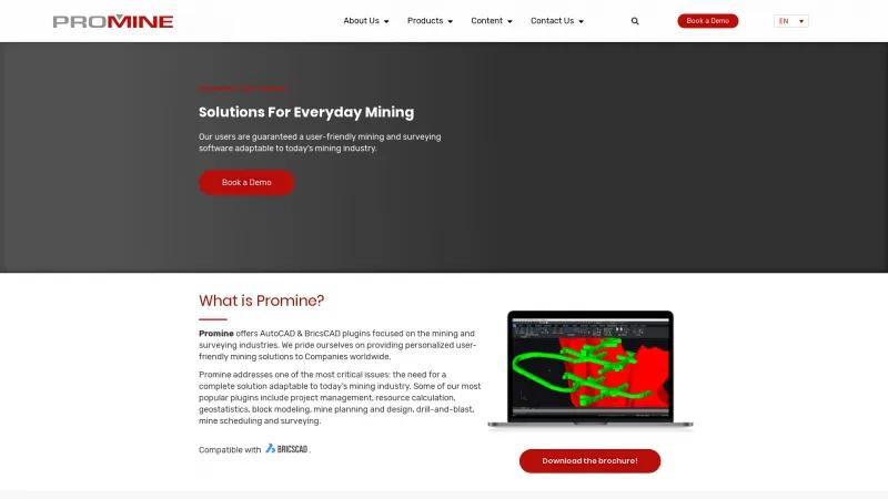 Homepage of Promine